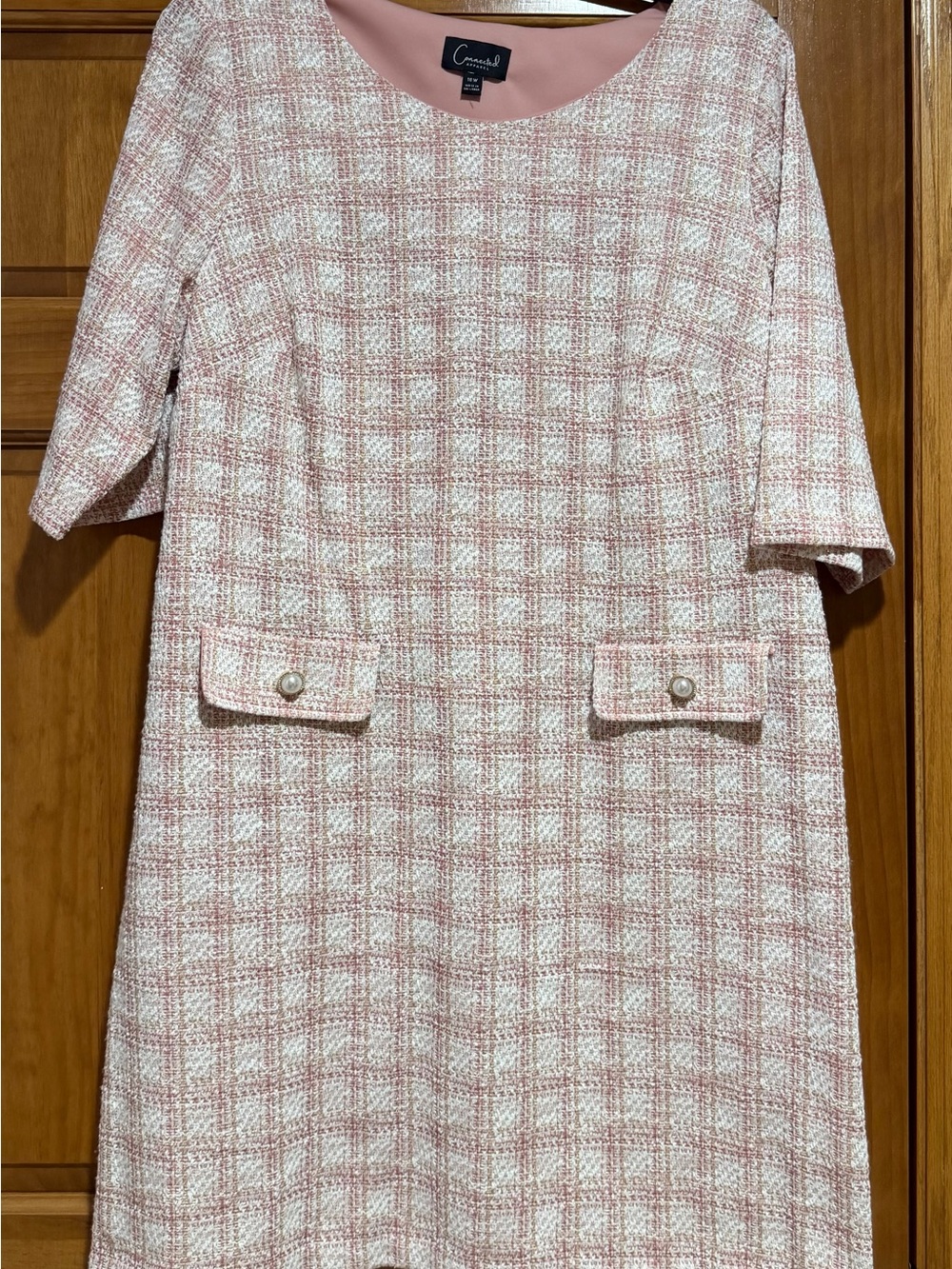 Connected Apparel Pink Shift Dress